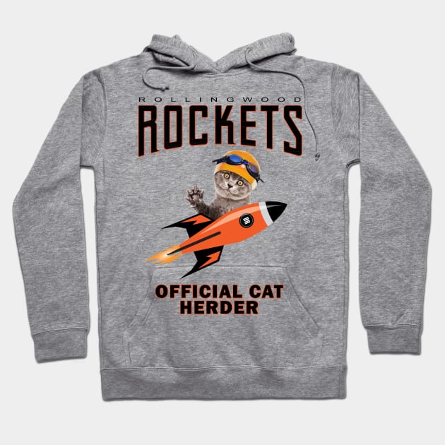 Rockets Swim Team Cat Herder Hoodie by robotface